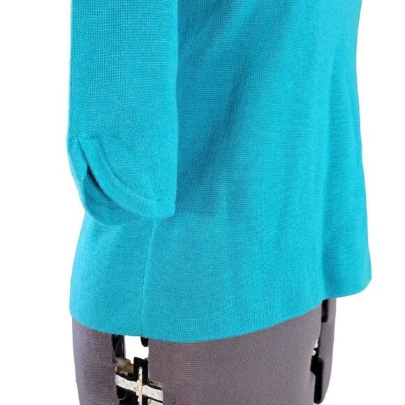 NWOT Talbots Teal Cowl Neck Sweater Sz MP - Picture 4 of 7